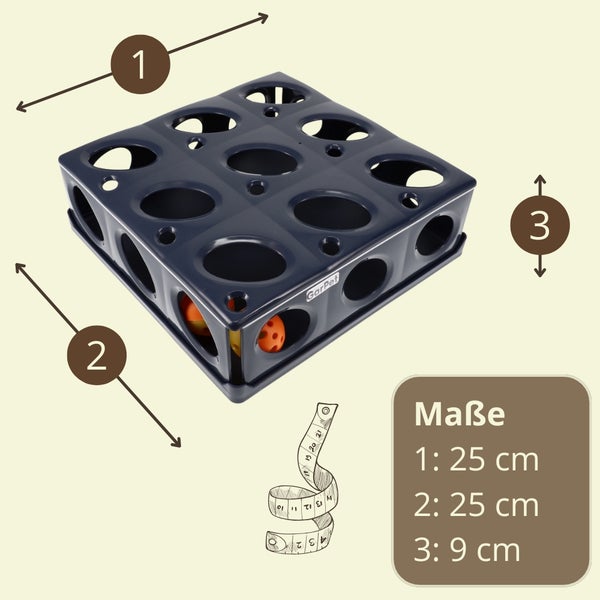 GarPet Strategiespiel für Katzen mit den Maßen 25 cm x 25 cm x 9 cm