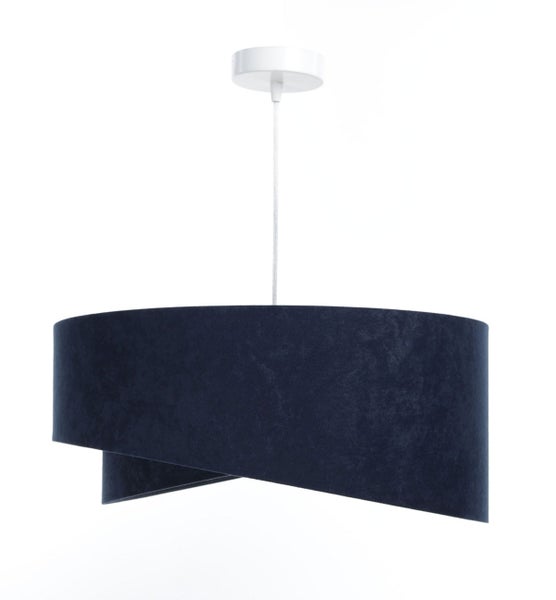 Pendelleuchte Hängeleuchte Henny P Velours marine blue & gold Ø 45 cm 11135