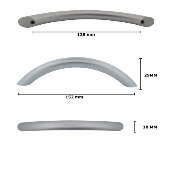 Möbelgriff Stangengriff Chicago lochabstand 128mm Aluminium Set 5