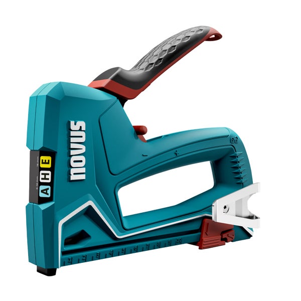 Novus Tools Handtacker J-50, Profi-Tacker aus Aluminium geeignet für Feindrahtklammern 6-14mm & Nägel 16mm 030-0449