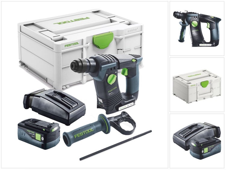 Festool BHC 18-Basic Akku Bohrhammer 18 V 1,8 J SDS Plus Brushless + 1x Akku 5,0 Ah + Ladegerät + Systainer