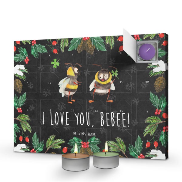 Mr. & Mrs. Panda Duftkerzen Adventskalender Bienen Paar - Schwarz