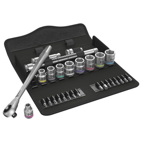 Wera 8100 SB 7 Zyklop Metal-Knarrensatz Durchsteckvierkant 3/8-Antrieb - 004047