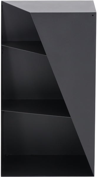 Schwarzes Wandregal mit drei Fächern für die Wandmontage