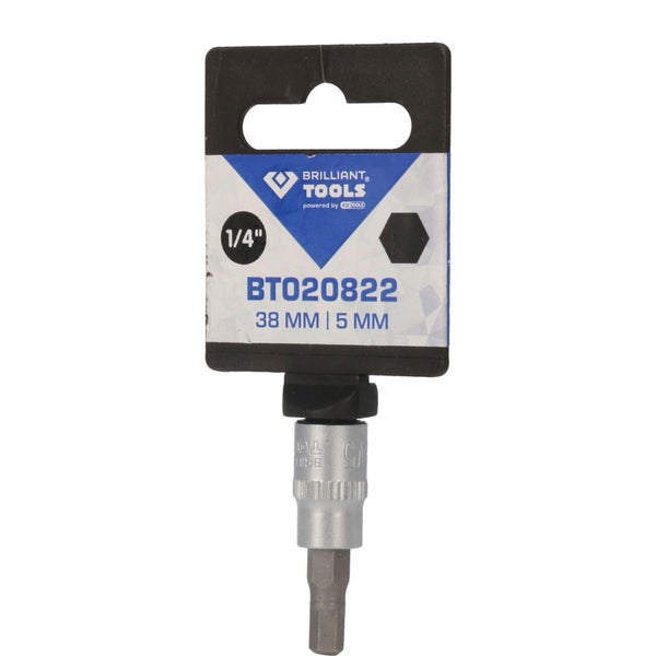 BRILLIANT TOOLS 1/4 Innensechskant Bit-Stecknuss 5 mm - BT020822