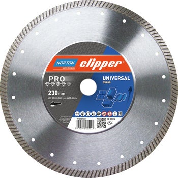 Norton Clipper Diamanttrennscheibe Universal Turbo 230 Millimeter für Winkelschleifer