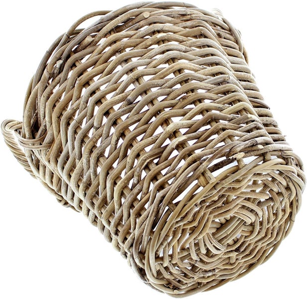 Dekoleidenschaft Pflanzkorb Rattan groß, Ø 40x30 cm Blumentopf, Pflanztopf, Pflanzkübel für Draußen, Blumenkübel