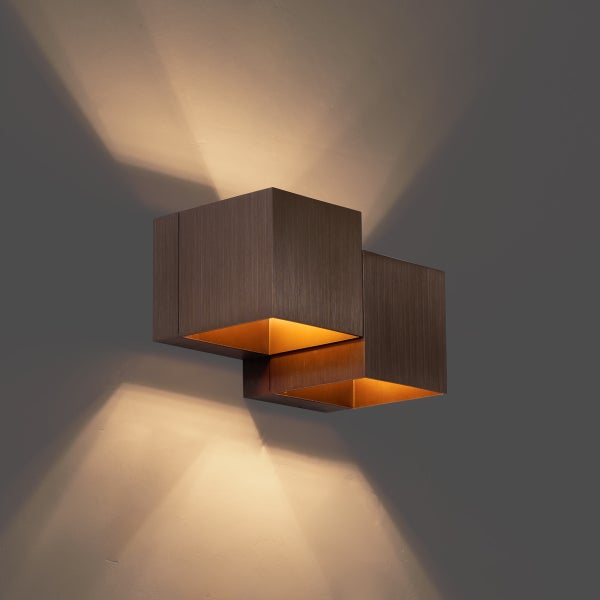 Moderne Wandleuchte Dunkelbronze 2-flammig - Transfer Double