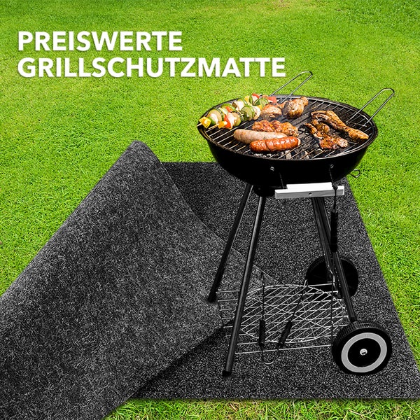 FLOORDIREKT Grillmatte Dalton BBQ Matte Grillschutzmatte Schwer Entflammbar 100 x 100 cm