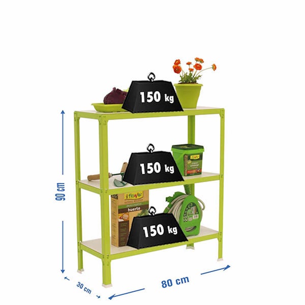PROREGAL Wohnregal Living Koala Wood mit 3 Fachböden HxBxT 90 x 80 x 30 cm Fachlast 150 kg Grün/Weiß