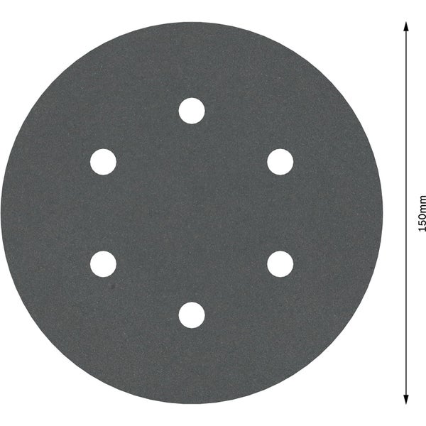 Schleifscheibe mit 150 Millimeter Durchmesser und sechs Löchern