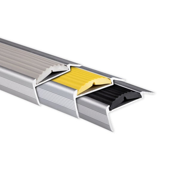FLOORDIREKT Treppenkantenprofil - Power Grip - Einzel-Gummieinlage - Selbstklebend - 134 cm - Gelb