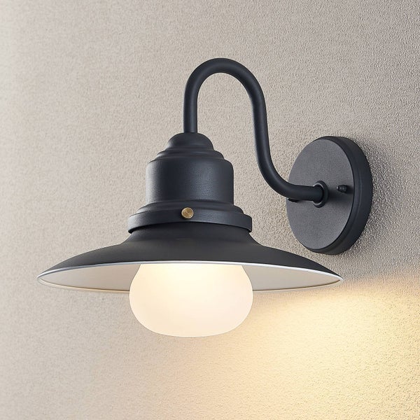 Lindby Wandleuchte außen Roisin (spritzwassergeschützt (Retro, Vintage Antik) in Alu aus Metall (1 flammig E27) - Außenwandleuchten Wandlampe Led Außenlampe Outdoor für