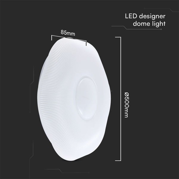 LED Designer Deckenleuchte mit den Maßen 85 mm Höhe und 500 mm Durchmesser
