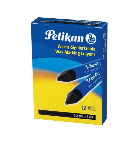 Pelikan Wachs-Signierkreide für glatte Untergründe Schachtel, 12er Set, Schwarz