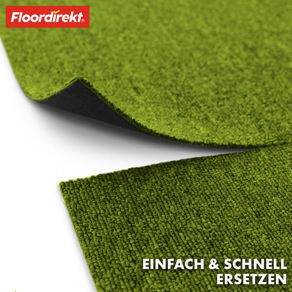 FLOORDIREKT Teppichfliese Moscow - Selbstliegend - 50 x 50 cm - Grün