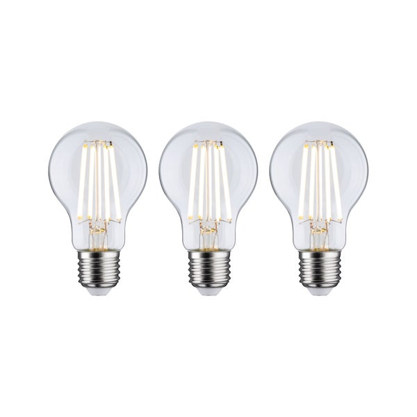 Eco-Line Filament 230V LED Birne E27 3er-Set 3x840lm 3x4W 3000K Klar