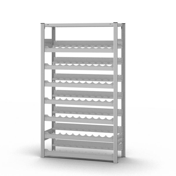 PROREGAL Weinregal Stecksystem T-Profil Grundregal HxBxT 175 x 100 x 30 cm Fachlast 35 kg 7 Ebenene Für 133 Flaschen Lichtgrau