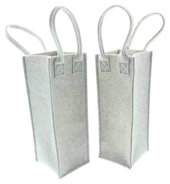 FRANK FLECHTWAREN | Geschenktasche Fenster, 2er Set, FILZ AUS PET, KUNSTSTOFF, 12 x 12 x 33 cm