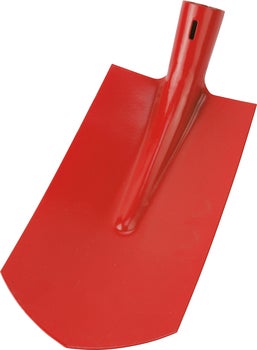 Rotes Spatenblatt ohne Stiel aus Stahl.