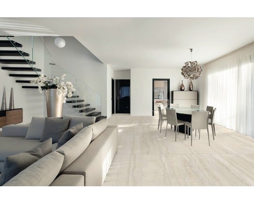 Wand- und Bodenfliese Memento Travertino ambra lappato 59x118 cm