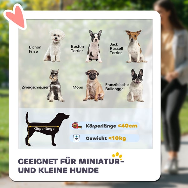 PawHut 2 in 1 Hundebuggy Haustierwagen Hundetrolley mit abnehmbarem Korb, 2 Sicherheitsleinen Klappbarer Katzenwagen für kleine und Miniaturhunde, Oxford, Grau