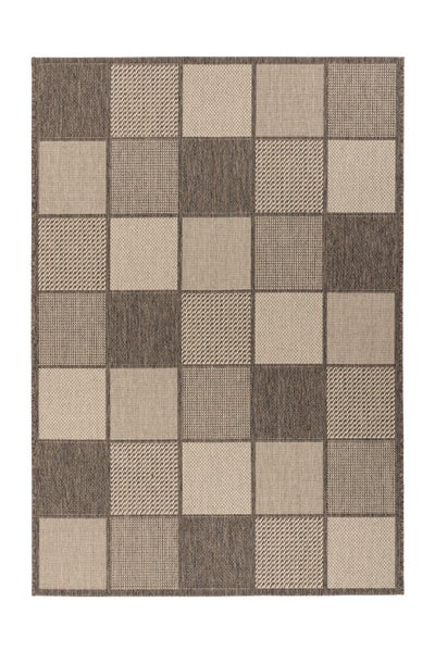 Flachflor Teppich Silkaria Braun / Creme Modern 120 x 170 cm