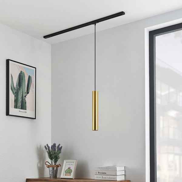 Lindby Pendellampe für 1-Phasen-Schienensysteme, Hängeleuchte Esszimmer Wohnzimmer 1x GU10 ohne Leuchtmittel (Schienensystem nicht im Lieferumfang)