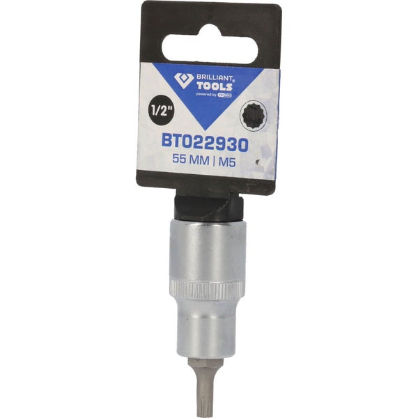 BRILLIANT TOOLS 1/2 Vielzahn-Bit-Stecknuss 55 mm lang M5 - BT022930