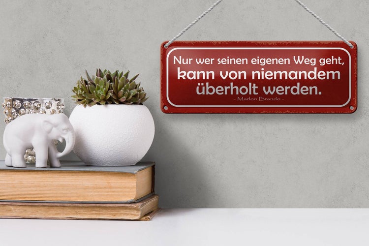 Blechschild Spruch 27x10cm wer eigenen Weg geht kann von Dekoration