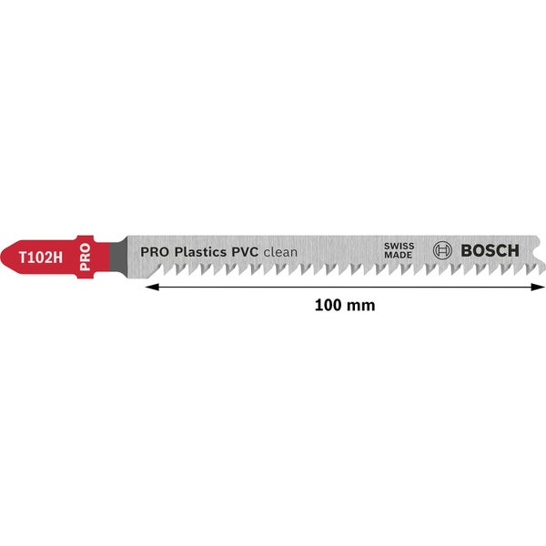 Bosch PRO Plastics PVC clean T102H Stichsägeblatt 100 mm 5-tlg. - 2608667446