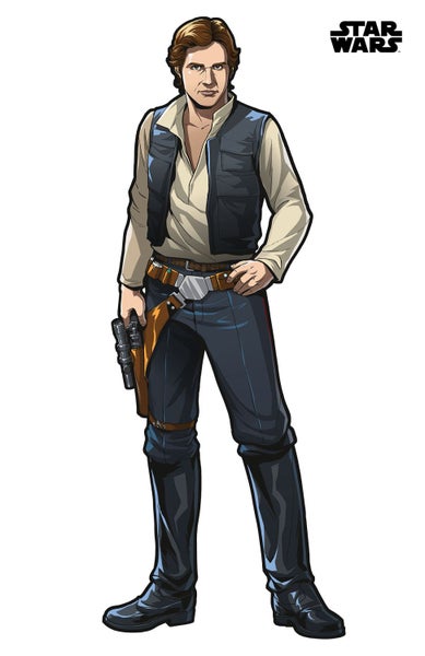 Disney Wandtattoo Star Wars Han Solo XXL Grau, Braun und Crême-Beige - 127 x 196 cm - 612424