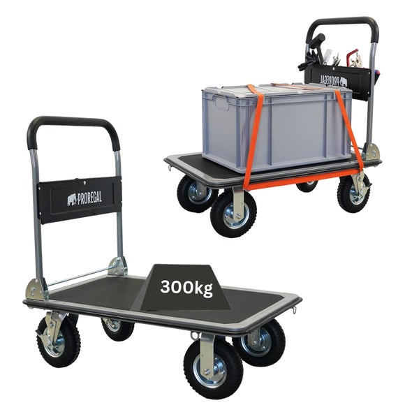 Zwei Plattformwagen mit einer maximalen Traglast von 300 Kilogramm.