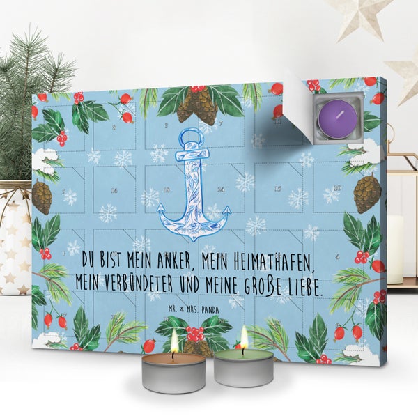 Mr. & Mrs. Panda Duftkerzen Adventskalender Anker Blau - Blau Pastell