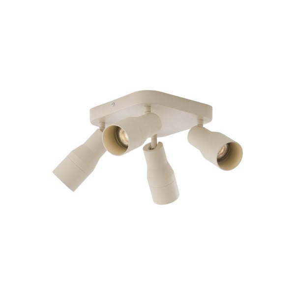 Beige GU10 Deckenstrahler 50 mm quadratisch 4-flammig - Stanley