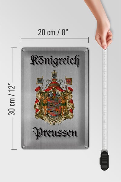 Blechschild Spruch 20x30cm Königreich Preussen Wappen grau
