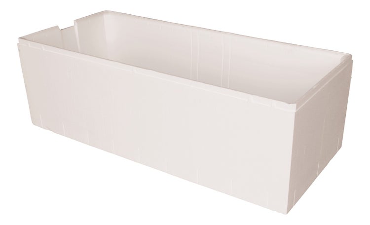 Calmwaters® Wannenträger 180 x 80 cm Modern Square, Passend für Rechteck-Badewanne 180x80 cm, Styroporträger, Schall- und wärmedämmend, Direkt verfliesbar, Badewannenträger in Weiß, 03AX4974