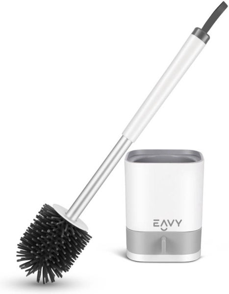 EAVY WC-Bürste mit Halter Silikon Weiß freistehend oder wandhängend