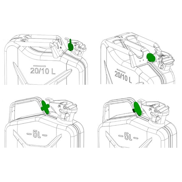 BW® Clip für Kraftstoffkenneichnung für Kraftstoffkanister Metall Benzinkanister 3er Set - Benzin, Diesel, Neutral - Made in Europe