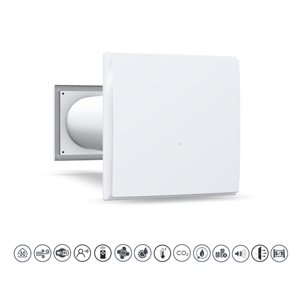 Wohnraumlüfter mit Feuchteregulierung