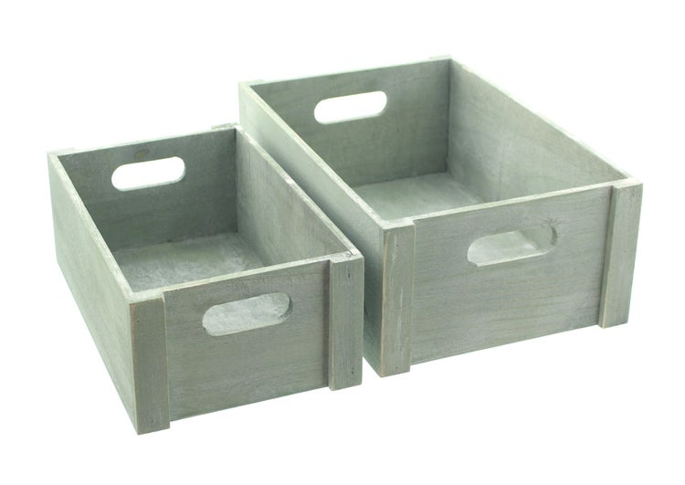 FRANK FLECHTWAREN | Universalkiste Präsent, 2er Set, HOLZ, 29 x 18 x 11 cm, 34 x 23 x 13 cm, ohne Inhalt