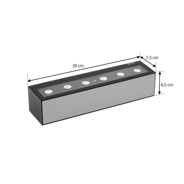 Lucande LED Wandleuchte außen Selim (Modern) in Schwarz aus Aluminium (1 flammig, ) - Außenwandleuchten Wandlampe Led Außenlampe Outdoor für Außenwand/Hauswand Haus Terrasse &