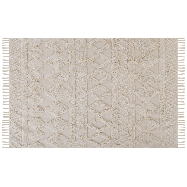 Teppich DIDIM Beige 140 x 200 cm Baumwolle