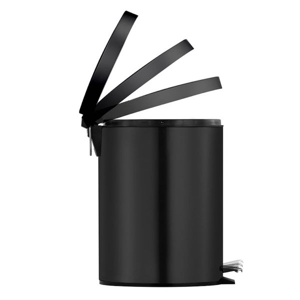 PROREGAL Runder Tretabfallsammler Mit Herausnehmbaren Kunststoff Inneneimer 5 Liter HxBxT 28,4 x 24,5 x 20 cm Schwarz