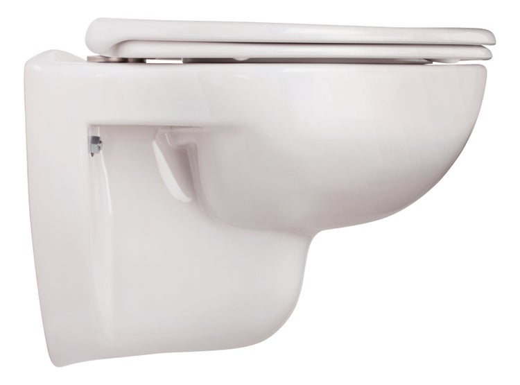 'aquaSu® Wand WC-Set , Tiefspüler , Spülrandlose Toilette , Hängetoilette , Einfache Reinigung , weiß