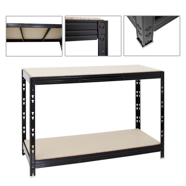 PROREGAL Mega Deal 4x Werkbank Tiger HxBxT 90 x 140 x 60 cm Fachlast 300 kg Schwarz