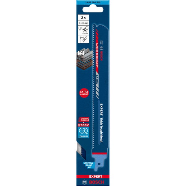 Bosch 3x Expert Thick Tough Metal S 1155 CHC Säbelsägeblatt - 2608900369