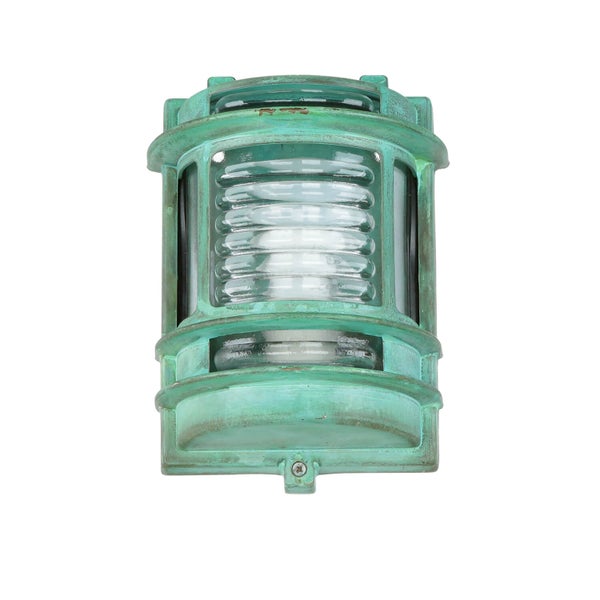 Wandleuchte aus Metall mit Glasabdeckung