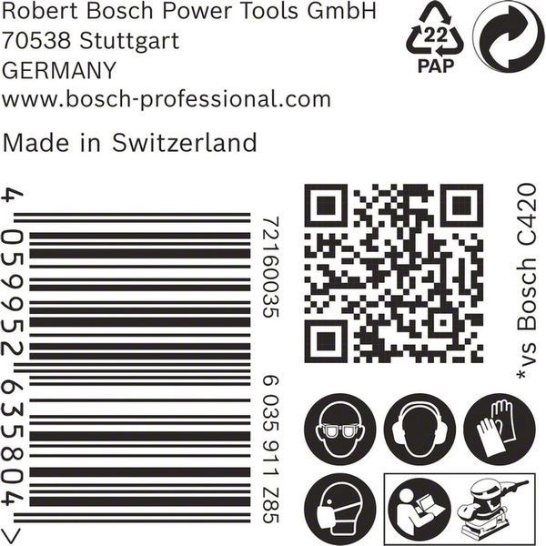 Bosch EXPERT M480 Schleifnetz, 115 x 107 mm, K 240, 50 Stück - 2608901630
