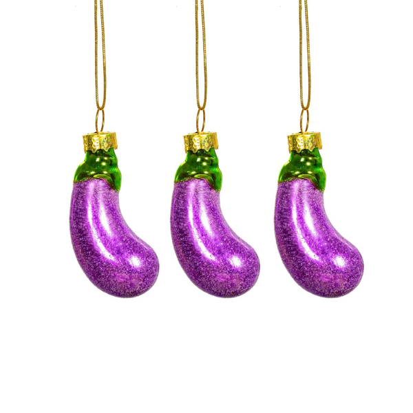 Kleine auberginefarbene Weihnachtskugel (Satz 3) - Sass & Belle
